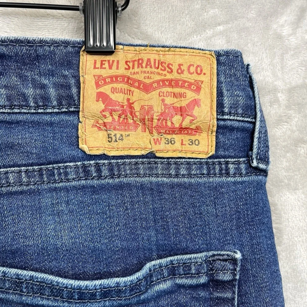 Levi's Men's 514 Straight Jeans 36x30 Blue Denim (#005140742)